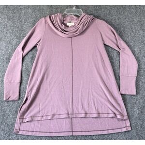 Cupio Women', Small Shirt, Mauve Long Sleev Cowl Turtle Neck Soft Thick Material